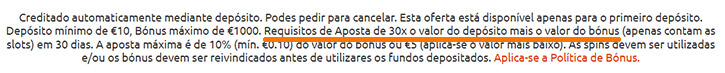 Rollover do Bónus e do Depósito