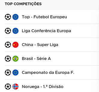 Competições em Destaque na Aplicação da Betclic