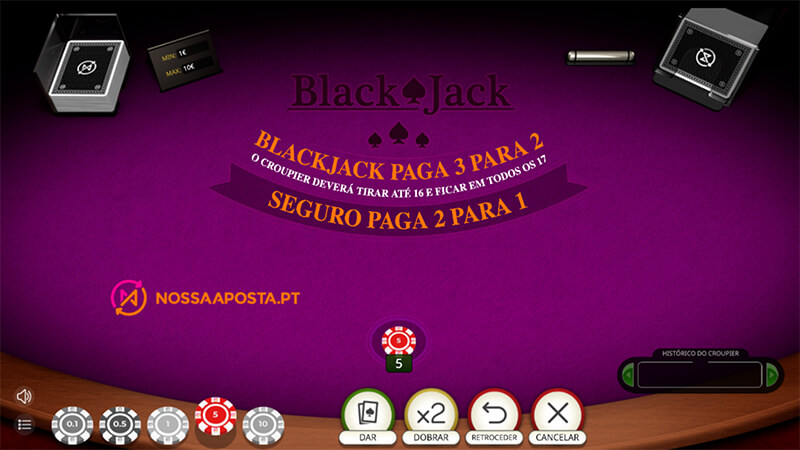 Blackjack na Nossa Aposta Casino