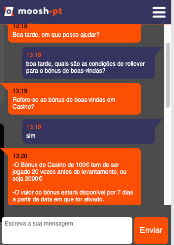 Apoio ao Cliente na Moosh