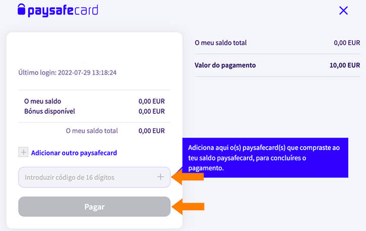 Pagar com Paysafecard em Casinos