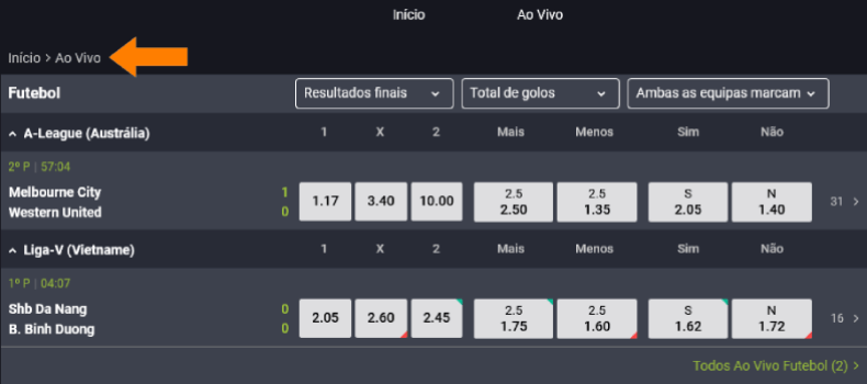 Apostas ao Vivo no Placard Online