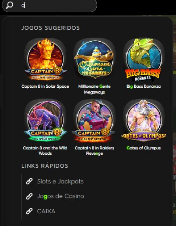 Motor de Busca e Jogos Sugeridos no 888 Casino