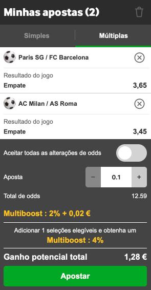 Multiboost na Betway