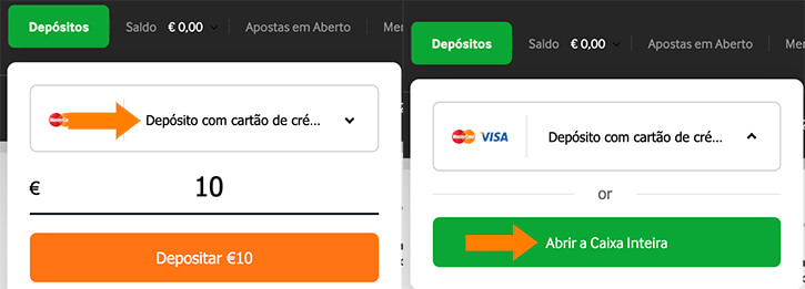 Como escolher o método de pagamento na Betway