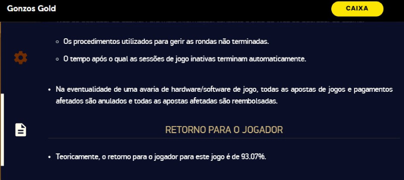 Informações e Percentagem de RTP na slot Machine Gonzos Gold