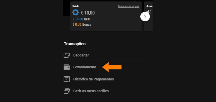 Área de Levantamentos na Bwin