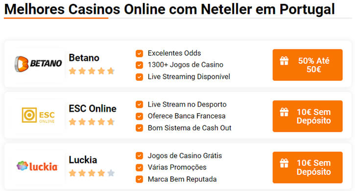 Casinos com Neteller