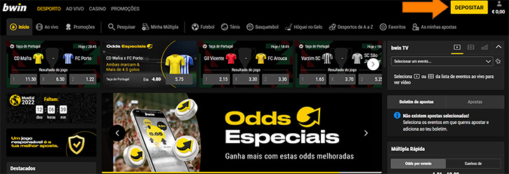 Depositar na Bwin