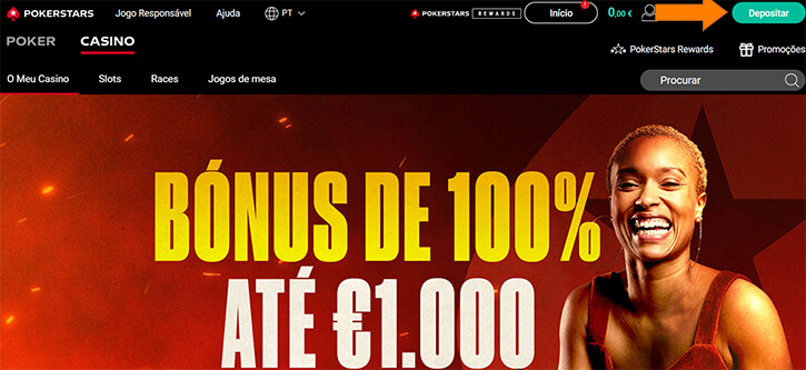 Depositar na PokerStars