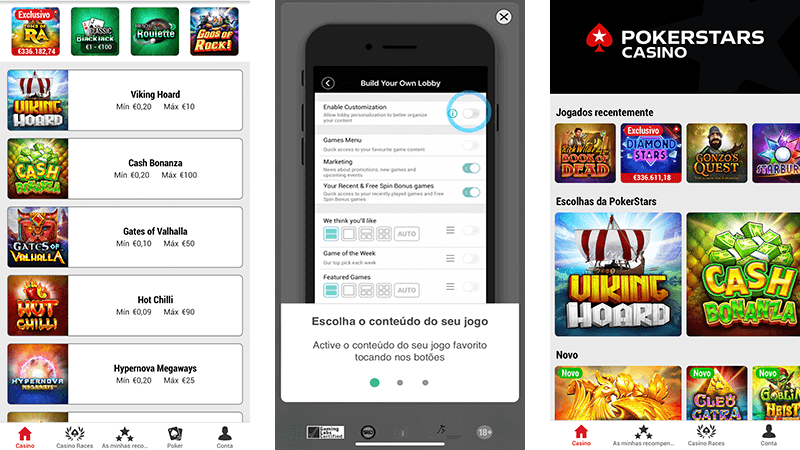 Lobby Personalizado na Aplicação de Casino da PokerStars