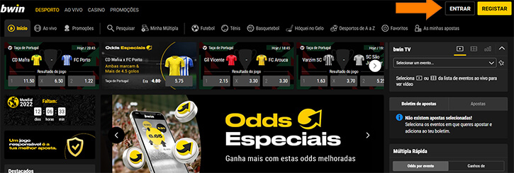 Fazer Login na Bwin