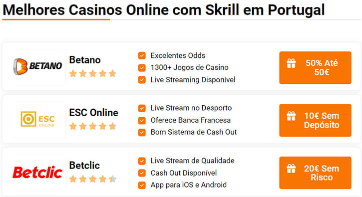 Casinos Online com Skrill