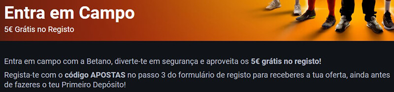 Aposta Grátis na Betano Após o Registo