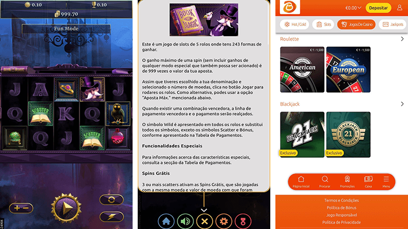 Jogos de Casino na App da Bacana Play