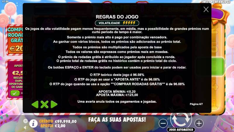 Informações Gerais da Slot Machine Sweet Powernudge