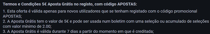 Termos e Condições da Aposta Grátis na Betano