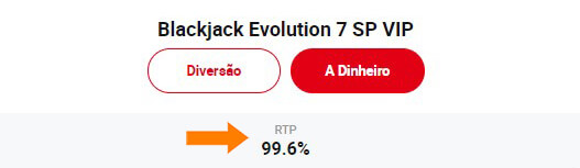 RTP no Blackjack da Betclic