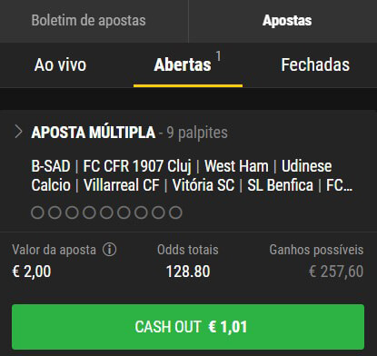 Fazer Cash Out na Bwin