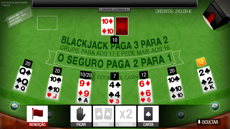 Mesa de Blackjack Multi Hand 7 Seats da Gaming1